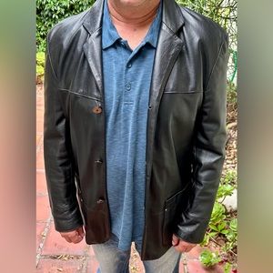 Versace Jeans Couture circa 1998 Black Leather Jacket, like new.